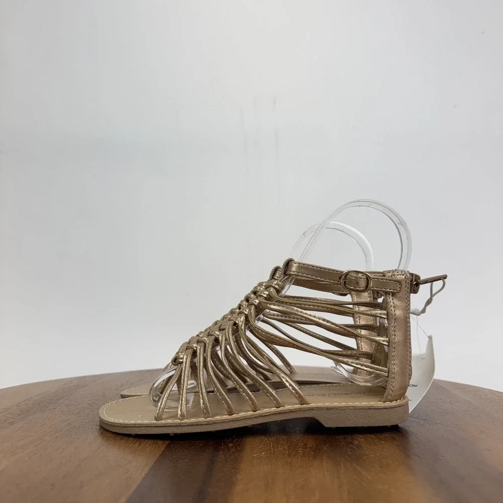 New NWOB Little Kids Nordstrom Amira Rose Gold Gladiator Strappy Sandals Size 13